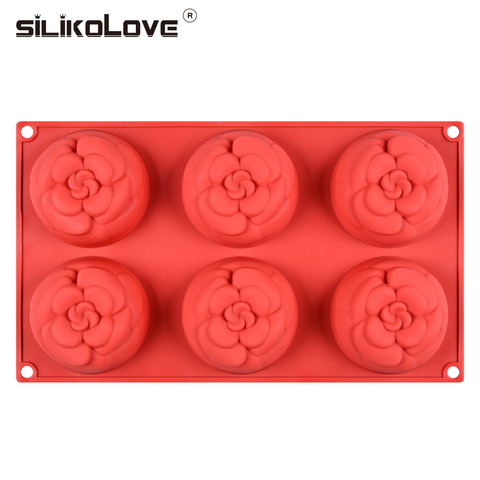 SILIKOLOVE 6 Cavity 3D Flower Shape Silicone Soap Mold For Soap Making DIY Handmade Craft Moulds Forms ► Photo 1/6