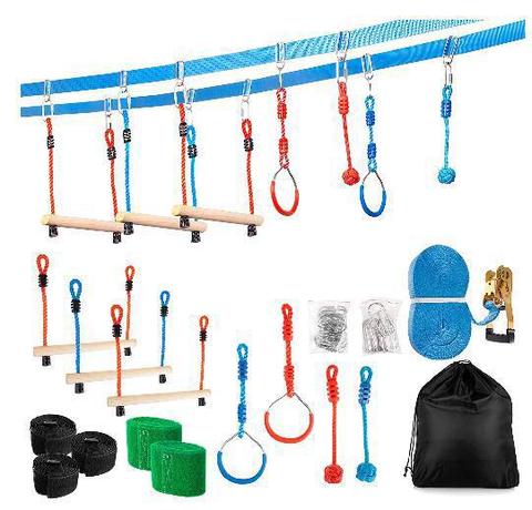 Kids Garden Swing Rings Climbing Toy Outdoor Training Activity Safety Sports Rope Swing Hanging Rings Children Fitness Equipment ► Photo 1/6