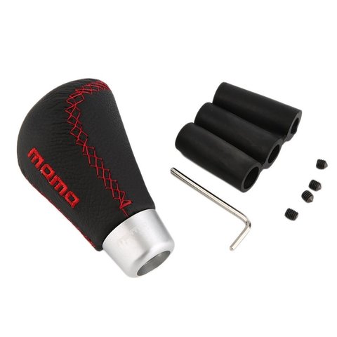 Universal Black PVC Leather With Red Stitched Automatic Drive Car Gear Shift Leather Knob Upgrade Your Driving Feeling Hot ► Photo 1/6