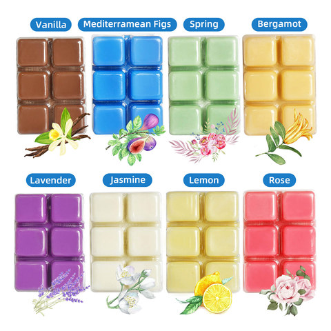 8 Packs Scented Wax Melts Assorted Soy Wax Warmer Cubes for DIY Scented Soy Essential Oil Candles Beginners Professionals ► Photo 1/6