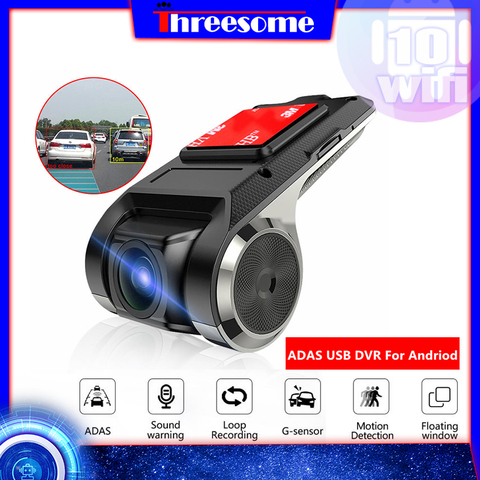 Full HD 1080P Car DVR USB ADAS Dash Cam For Car DVD Android Player Navigation Head Unit/Auto Audio Voice Alarm LDWS G-Shock ► Photo 1/6
