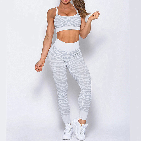 Seamless Tiger Fitness Gym Yoga Set Booty Yoga Pants Scrunch Squat Proof Leggings Sports Bra Workout Outfits Suits ► Photo 1/1