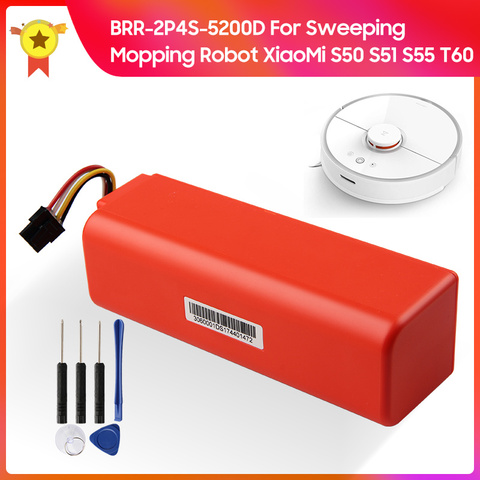 100% Original Battery BRR-2P4S-5200D for XIAOMI Roborock S50 S51 S55 T60 Sweeping Mopping Robot Vacuum Cleaner 5200mAh ► Photo 1/6