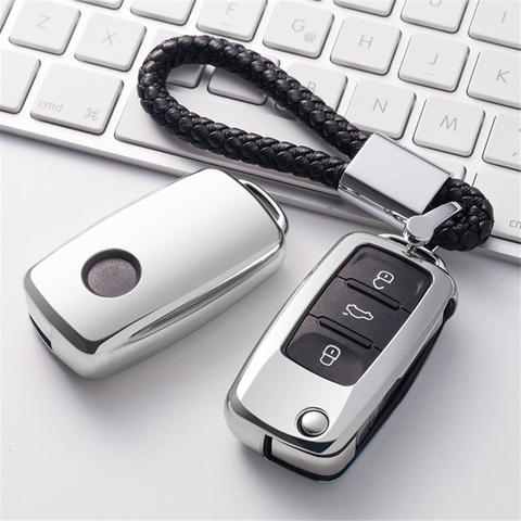 Car Styling TPU Car Key Cover Case For Volkswagen Polo Golf 5 6 7 VW Passat Touareg Tiguan Beetle Bora Key Shell Car Accessories ► Photo 1/6