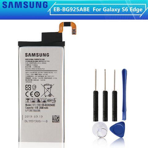 SAMSUNG Original Battery EB-BG925ABE EB-BG925ABA For Samsung GALAXY S6 Edge G9250 SM-G925l G925A/F/L/K/S/T G925 S6Edge 2600mAh ► Photo 1/6