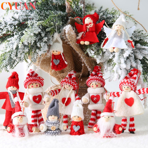 2pcs 2022 Christmas Ornament Doll Xmas Tree Decor Hanging Angel Faceless Doll Christmas Home Decorations Kids New Year Gift Noel ► Photo 1/6