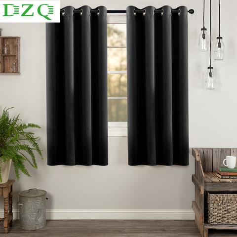 Blackout Short Curtains for Living Room Bedroom Kitchen Window Treatments Small Curtains Solid Color Home Decoration Drapes ► Photo 1/6