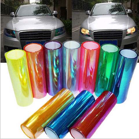 New Color Car Color-Changing Film 1PC Car Styling Chameleon Headlight Taillight Vinyl Tint Sticker Light Film Wrap 30X60CM/100CM ► Photo 1/6