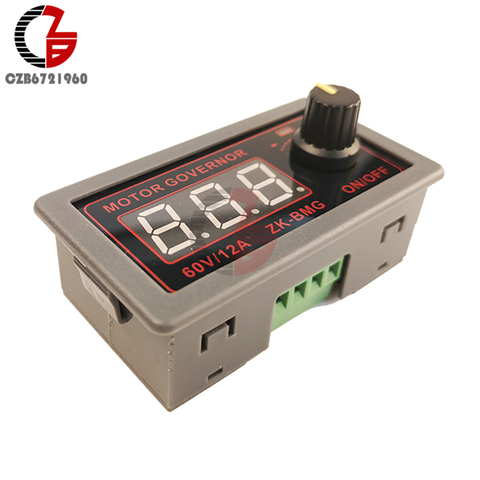 500W 12A 9V-60V PWM DC Motor Speed Controller Governer 12V 24V 48V Fan Speed Control Switch Adjustabt Frequency Duty Cycle ► Photo 1/2