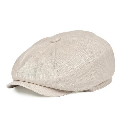 BOTVELA Summer Linen Newsboy Cap Men Women Herringbone Bakerboy Caps Lightweight Breathable Flat Hat Apple Beret Hats 007 ► Photo 1/6