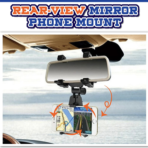 Rearview Mirror Phone Mount Car Phone Stand Holder Universal Car Rear View Mirror Smartphone Holder Dropship ► Photo 1/6