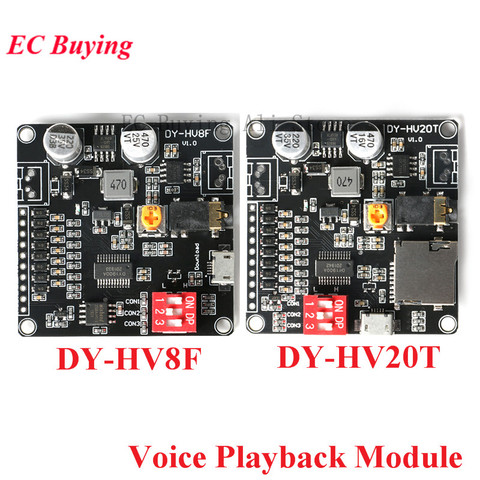 DY-HV8F DY-HV20T Voice Playback Module Board MP3 Music Player 10W 20W 12V 24V Playback Serial Control DIY Electronic For Arduino ► Photo 1/6