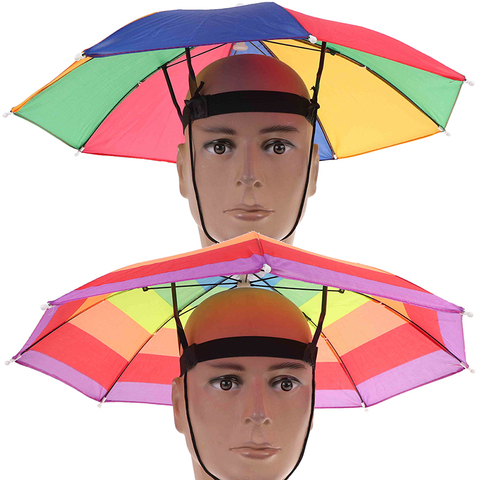 Foldable Sunscreen Shade Umbrella Hat Fishing Cap Outdoor Sport Umbrella Hat Hiking Camping Headwear Cap Head Hats ► Photo 1/6