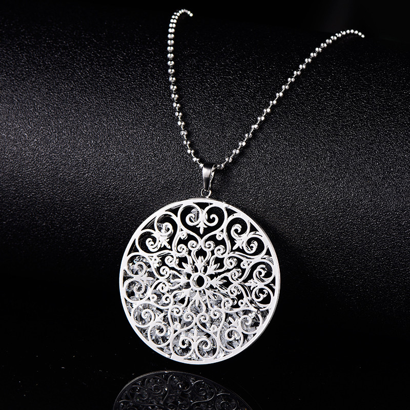 Hollow Geometric Necklace Sweater Chain Long Pendant Necklaces For Women Gift
