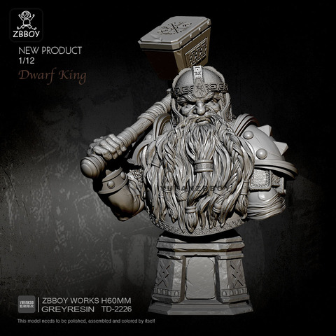 60mm Resin Bust Figure Kits Dwarf Warrior Resin Soldier Self-assembled TD-2226 ► Photo 1/5