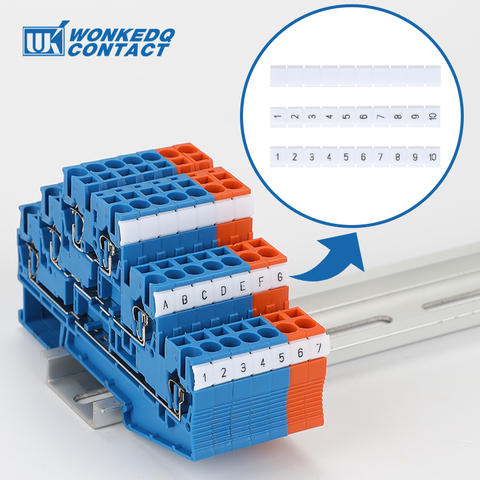 ZBFM5 Zack Marker Strips With Standard Numbering With Blank for STTB2.5 ST2.5-3L and PTTB 2.5 DIN Rail Terminal Blocks  10Pcs ► Photo 1/4