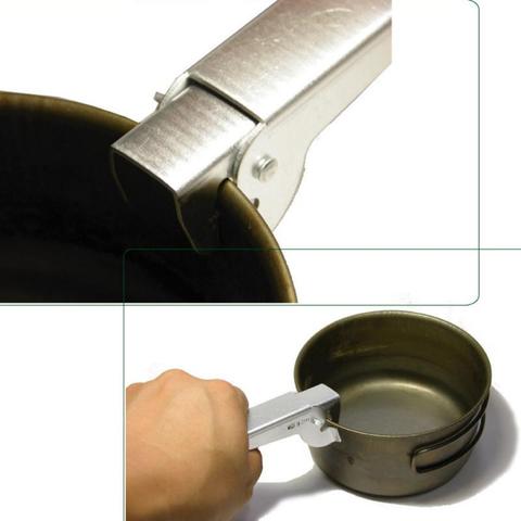 Universal Pan Pot Removable Handle Clip Grip Clamp Kitchen Outdoor Camping  Steel
