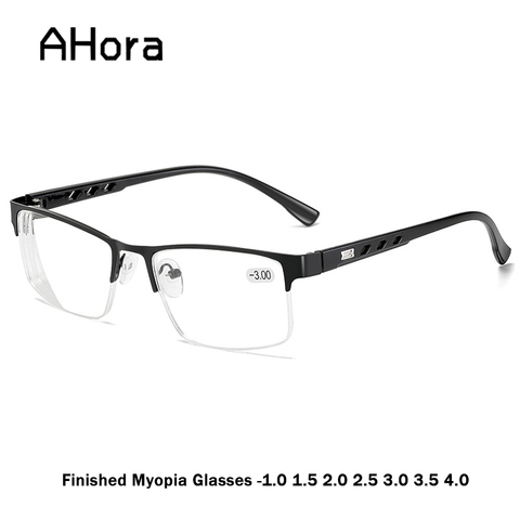 Ahora Metal Half Frame Optical Glasses Frame Myopia Men Women Dioptric Men Simple Business Spectacle Frames -1.0 to -4.0 ► Photo 1/6