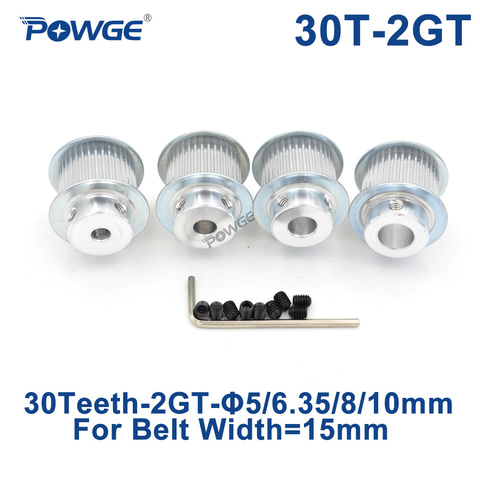 POWGE 30 Teeth 2GT Timing Pulley Bore 5/6.35/8mm for width 15mm GT2 Synchronous Belt Small Backlash 2GT pulley 30Teeth 30T ► Photo 1/6