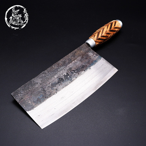 SHUOJI Handmade Chinese Kitchen Knives High Carbon Forged Kitchen Cleaver Wood Handle Slicing Knife Traditional Cooking Tools ► Photo 1/6