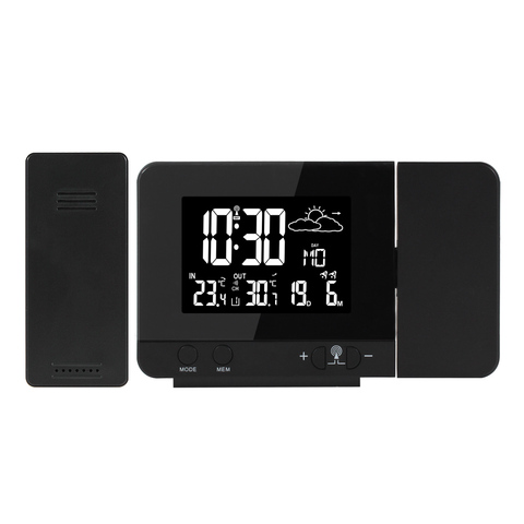 Alarm Clock Digital Thermometer 8 Color display Night light Electronic Watch Table Wireless Sensor Projection Time Clocks ► Photo 1/6