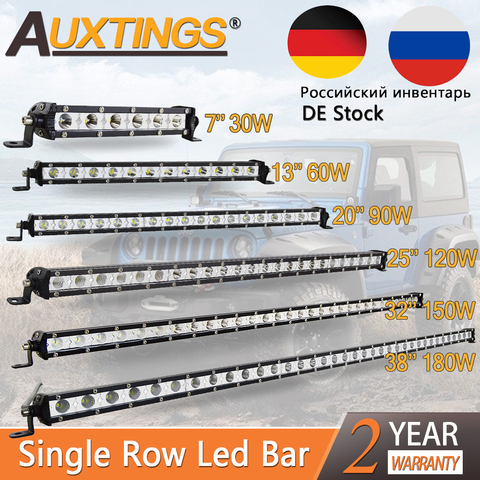 Auxtings Ultra Slim 7 13 20 25 32 38''inch Led Work Light 12V 24V Led Bar for Jeep ATV Trucks Tractor Driving Light Car Styling ► Photo 1/6