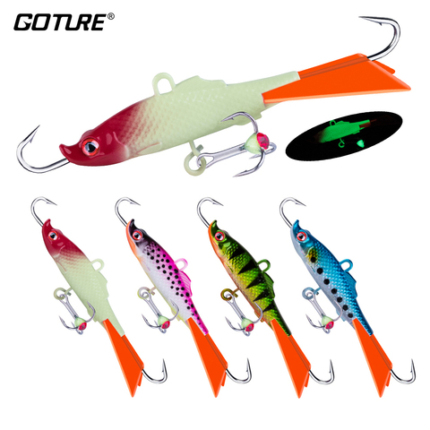 Goture 1PC Jigging Fishing Lure Balancers Luminous Ice Jig Hard Artificial Bait 68mm 15g For Winter Fishing ► Photo 1/6