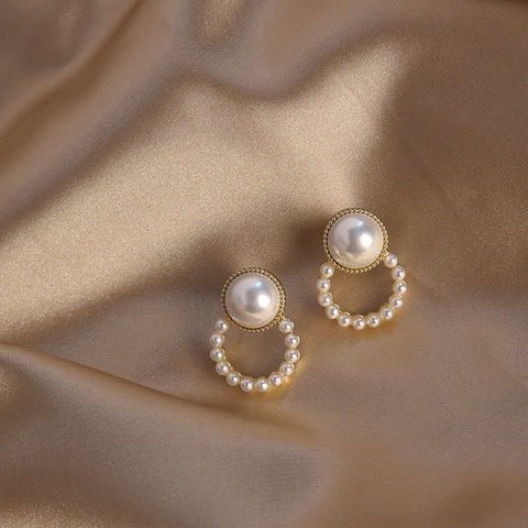 2022 Korean New Simple Geometry Earrings Fashion Temperament Sweet Pearl Flower Earrings Female Jewelry ► Photo 1/6
