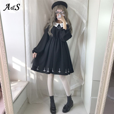 Gothic Lolita Dress Harajuku Fashion Cross Cosplay Female Dress Japanese Soft Sister Style Star Tulle Dress Cute Girl Streetwear ► Photo 1/6