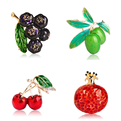 Blucome Colorful Fruits Shape Brooches Women Girls Suit Clothing Decorations Collar Clip New Year's Gift Amazing Price Brooch ► Photo 1/6