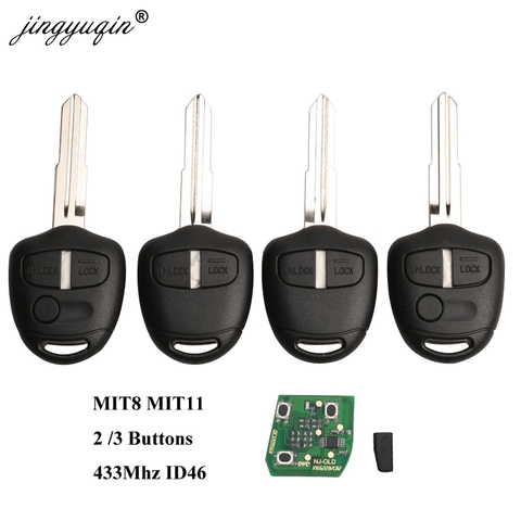 jingyuqin 2/3 Buttons Car Remote Key Suit for MITSUBISHI Outlander Pajero Triton ASX Lancer Shogun MIT8 MIT11 Blade 433MHz ► Photo 1/3