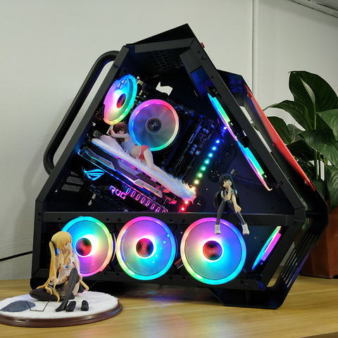 Coolmoon LED Case Fan 12V 4Pin+3Pin PC Chassis Cooling RGB Fan Quiet Computer Case CPU Cooler and Radiator For 120mm PC Case ► Photo 1/1