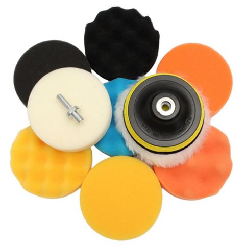 11Pcs/Set 3 inch Car Polishing Disc Self-Adhesive Buffing Waxing Sponge Wool Wheel Polishing Pad For Car Polisher Drill Adapter ► Photo 1/6