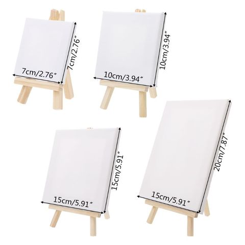 7*12cm Mini Canvas And Natural Wood Easel Set For Art Painting Drawing Craft Wedding Supply U1JA ► Photo 1/6