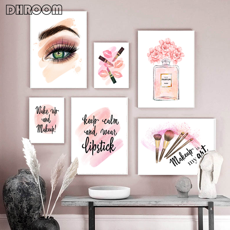 History Review On Perfume Fashion Poster Lipstick Makeup Brushes Print Canvas Art Painting Wall Picture Beauty Girl Room Home Decoration Aliexpress Er Dhroom Official Alitools Io - Lipstick Home Decor