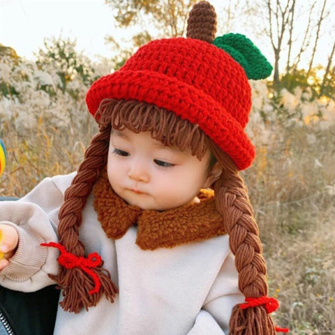 Children Knitted Hat Autumn Winter Baby Kids Girls Boys Soft Warm Braid Baby Ear Protection Wool Hat Ruffle Hot Sale ► Photo 1/6