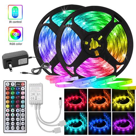 Flexible Neon LED Strip 12V for Room Kitchen Decoration 5050 RGB Tape with Controller 44 keys Dimmer Color Changing LED Lighting ► Photo 1/6