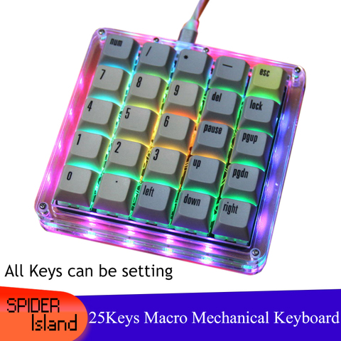 25Keys Macro Keyboard Kit Programming Programmable Keypad RGB Backlight Hot Swap Mechanical Keyboard Setting gateron no keycap ► Photo 1/6