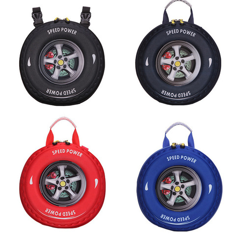 Personality creative 3D tire bag New children's cartoon backpack Cute wheel kids bag diagonal package 20161115 24X13X24cm ► Photo 1/6