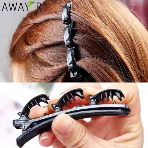 AWAYTR Double Layer Bands Clip Hairbands Fashion Plastic Braided Headband Punk New Knitting Womens Headwear Hair Accessories ► Photo 1/6