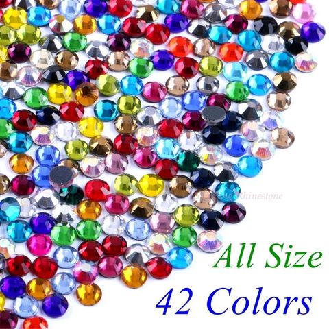 42 Colors Choice! SS6 SS10 SS16 SS20 SS30 Mixed Size DMC Quality Glass Crystals Hotfix Rhinestone Iron-on Rhinestones Diamond ► Photo 1/6