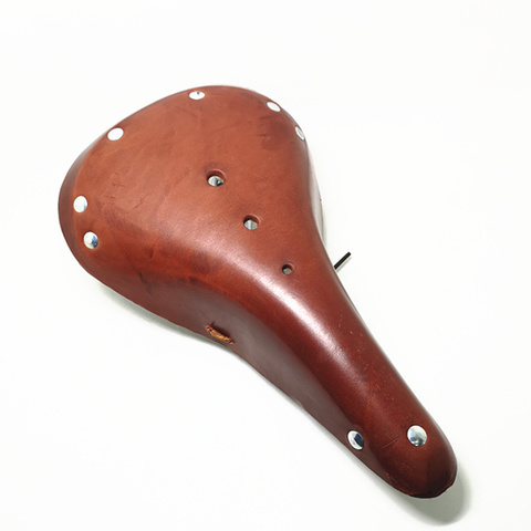 G98-B Retro Vintage Bicycle Saddle Pure cowhide handmade  Seat Custion  Bike Sport Saddle Bicycle Cycling  Bike Seat ► Photo 1/6