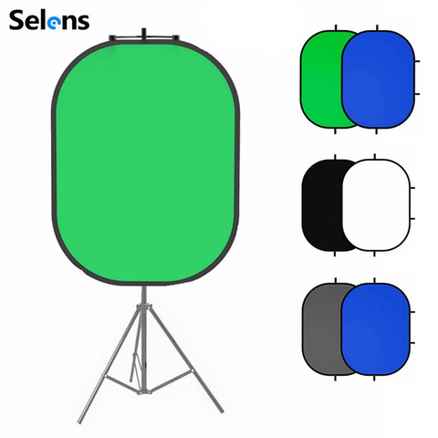 Selens 1X1.5M Collapsible Reflector 2 in 1 Popup Backdrop Reversible Collapsible Studio Screen Cloth Background Oval Reflector ► Photo 1/6