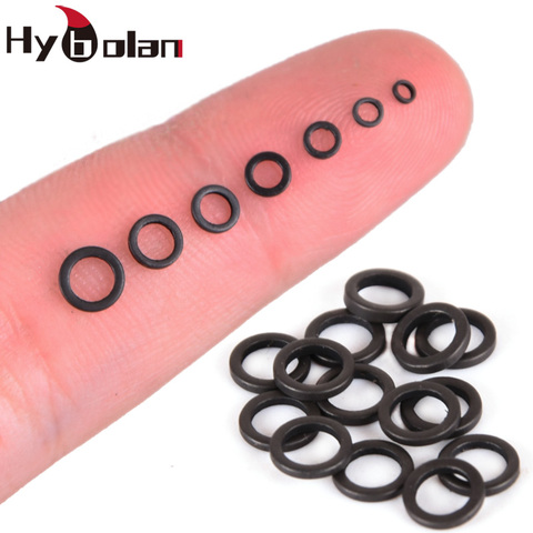 HYBOLAN Carp Fishing 50pcs Round Connector Rig Ring fishing tackle accessories 2mm-5.3mm Quick change Matt Black Round O rings ► Photo 1/6
