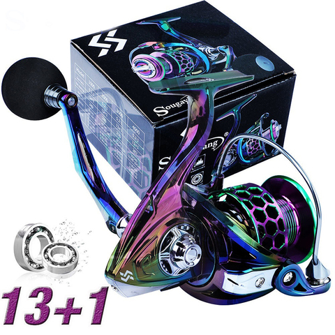 Sougayilang Spinning Fishing Reels 13+1 Ball Bearings Metal Spool Gear Ratio 5.2:1 Carp Fishing Tackle Spinning for Fishing ► Photo 1/6