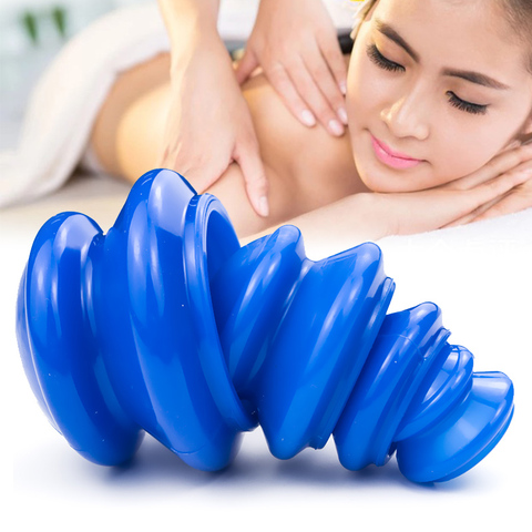 Vacuum Cans Massage Silicone Cupping Moisture Absorber Ventouse Anti Cellulite Physical Therapy Health Care Blue Device 4 Pcs ► Photo 1/6