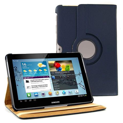 Cover Case For Samsung Galaxy Tab 2 10.1 GT-P5100 P5110 P7500 P7510 360 Degree Rotating Tablet PU Leather Case Tab2 10.1 Glass ► Photo 1/6