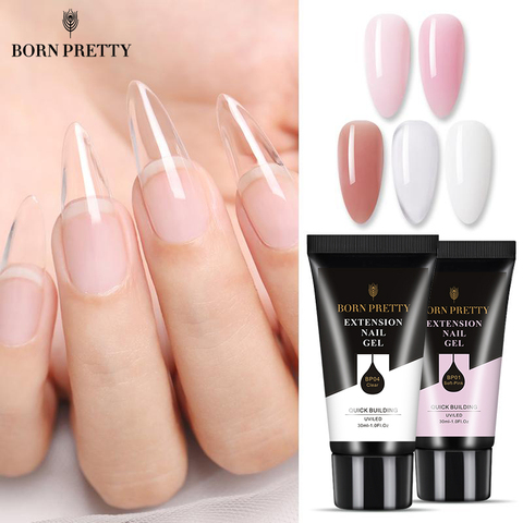 BORN PRETTY 30ml Acrylic Quick Extension Nail Gel Nail Polish Pink Transparent Crystal Soak Off UV Extend Gel Varnish ► Photo 1/6