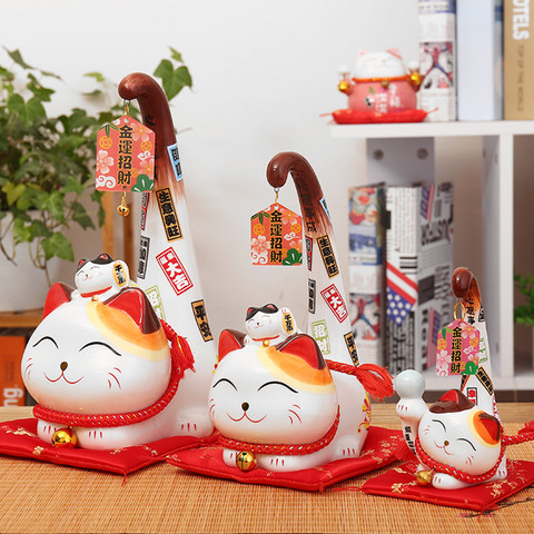 4.5 inch Maneki Neko Ceramic Lucky Cat Home Decor