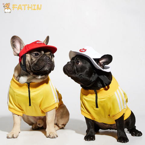 FATHIN Adidog Dog Sport Clothes French Bulldog Autumn and Winter Dog Pet Coat S-XL ► Photo 1/6